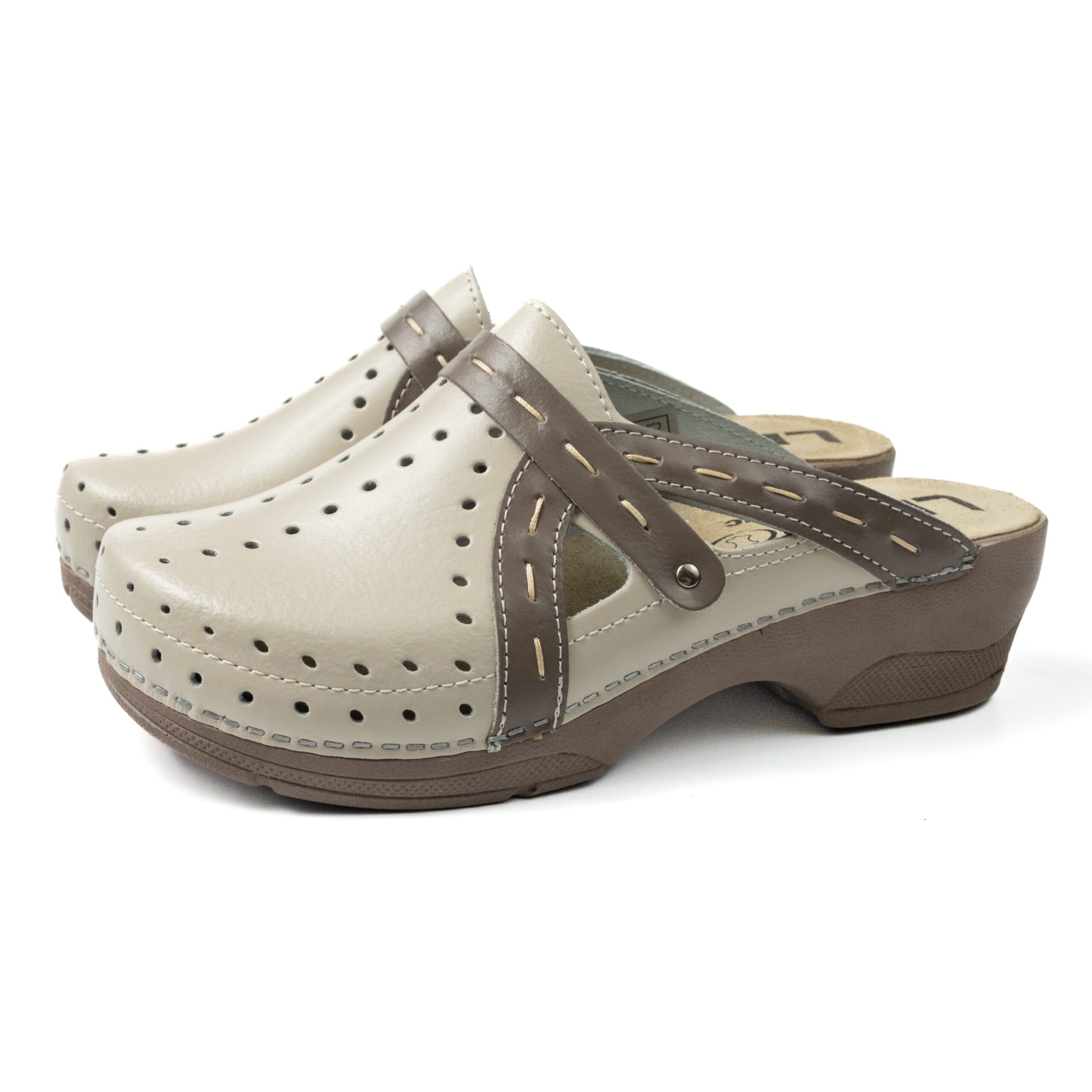 Дамско ортопедично сабо в бежово с кафяви ленти – Ledian Atomic 311/6 - Image 5