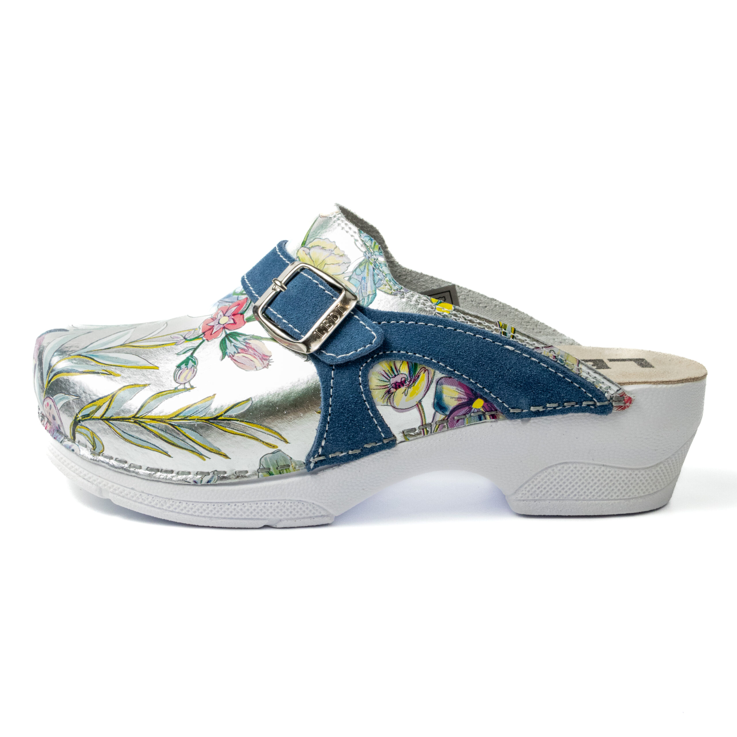 Дамско ортопедично сабо с флорален принт и синя каишка – LedianAtomic 321/D1 - Image 2