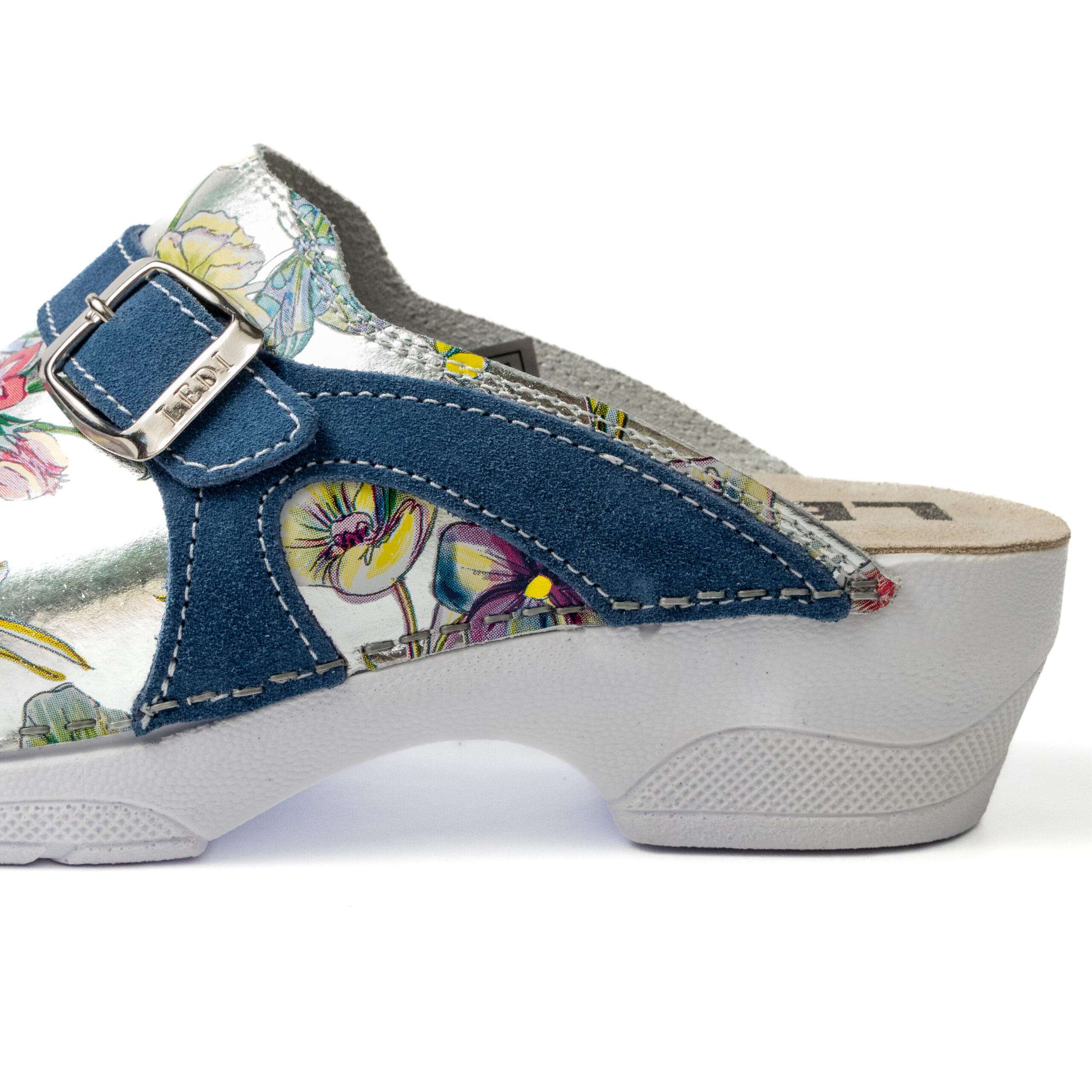 Дамско ортопедично сабо с флорален принт и синя каишка – LedianAtomic 321/D1 - Image 3