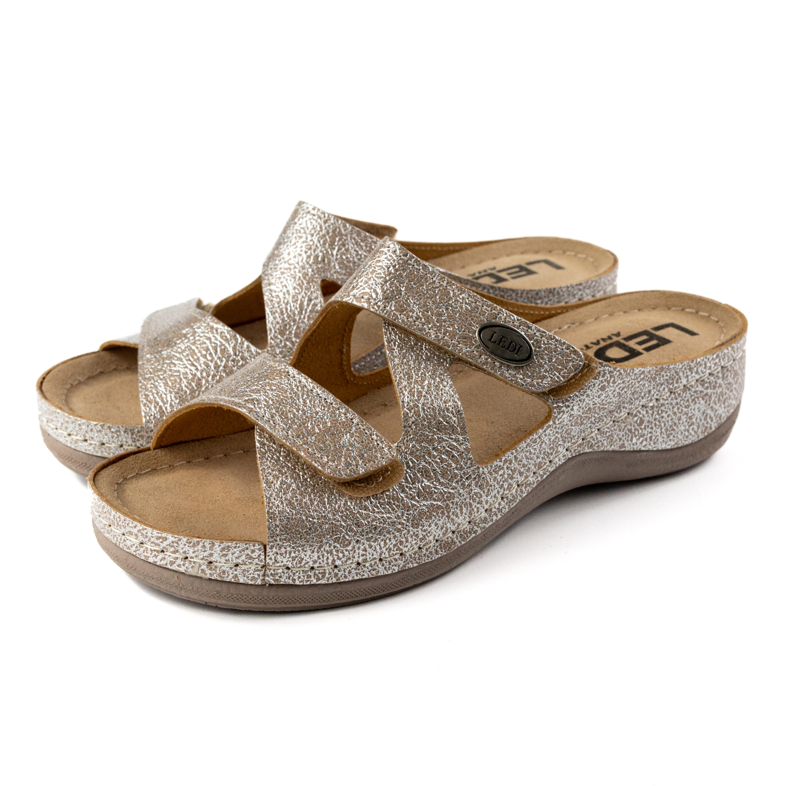 Дамски анатомични чехли от естествена кожа 426/E1