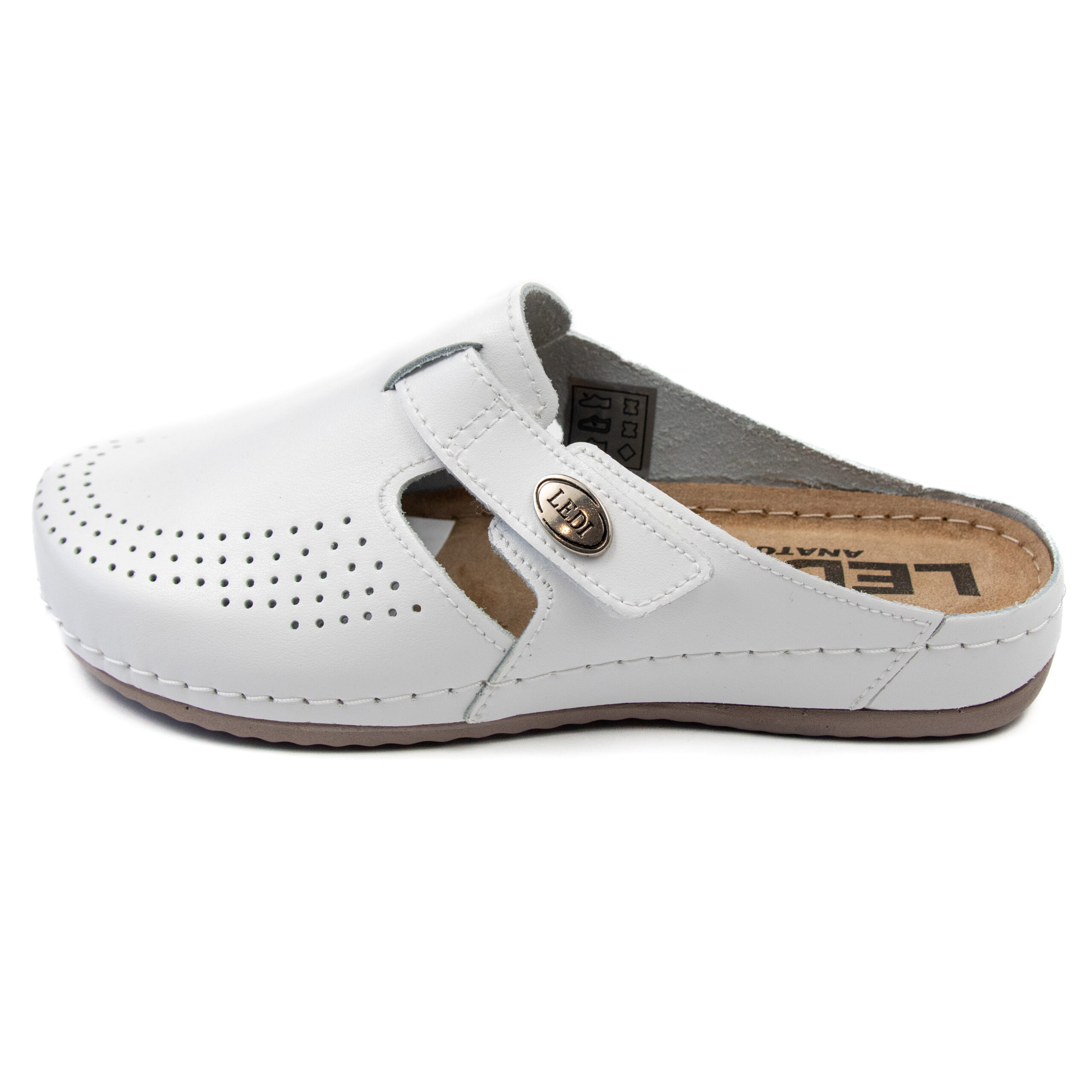 Дамско анатомично сабо ledianatomic от естествена кожа – бяло – 710/18 - Image 2