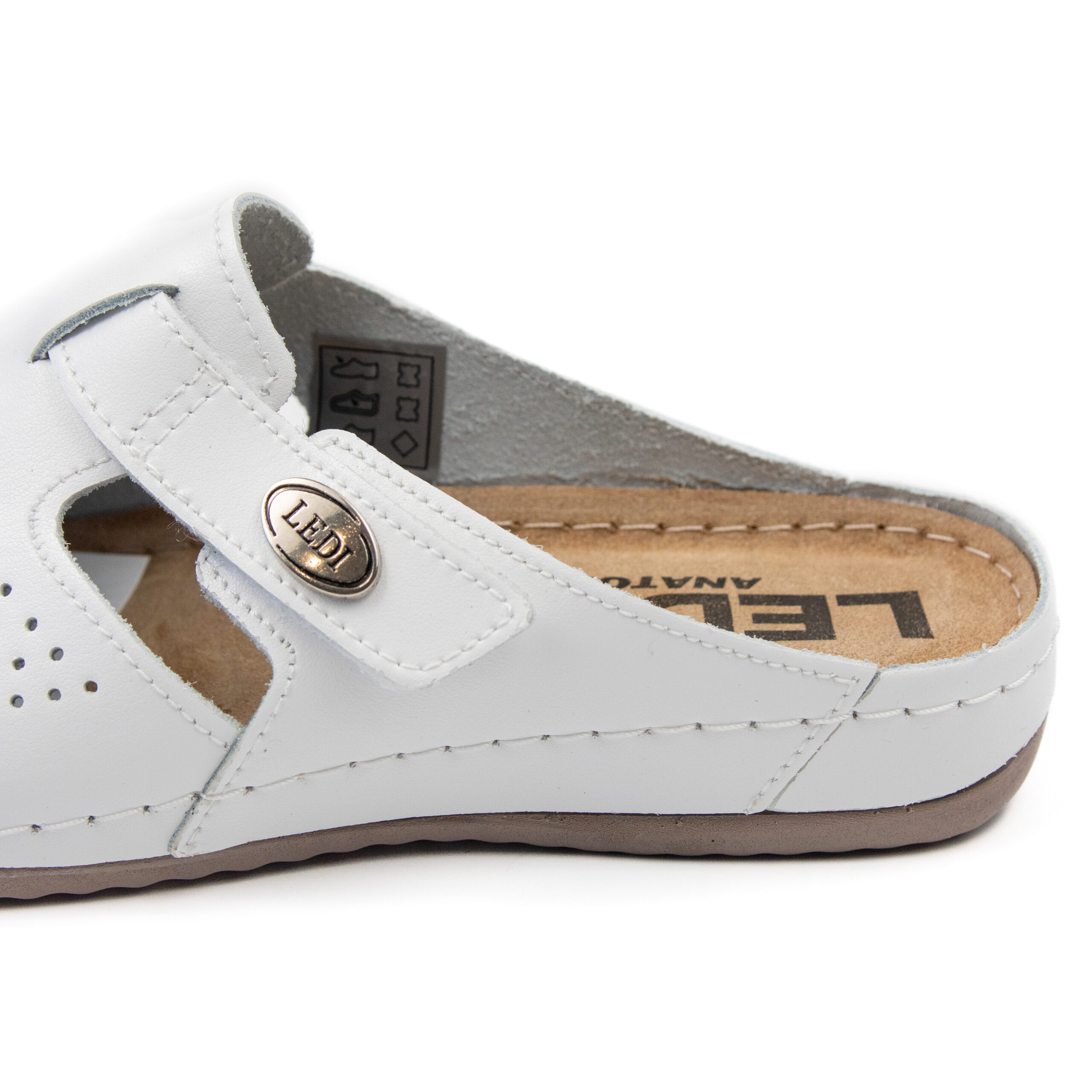 Дамско анатомично сабо ledianatomic от естествена кожа – бяло – 710/18 - Image 3