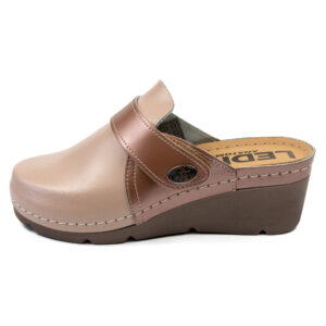 Дамско анатомично сабо бронзово-бежово с платформа 102/3