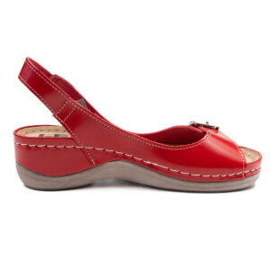 Елегантни сандали в червен цвят от естествена кожа 408/24