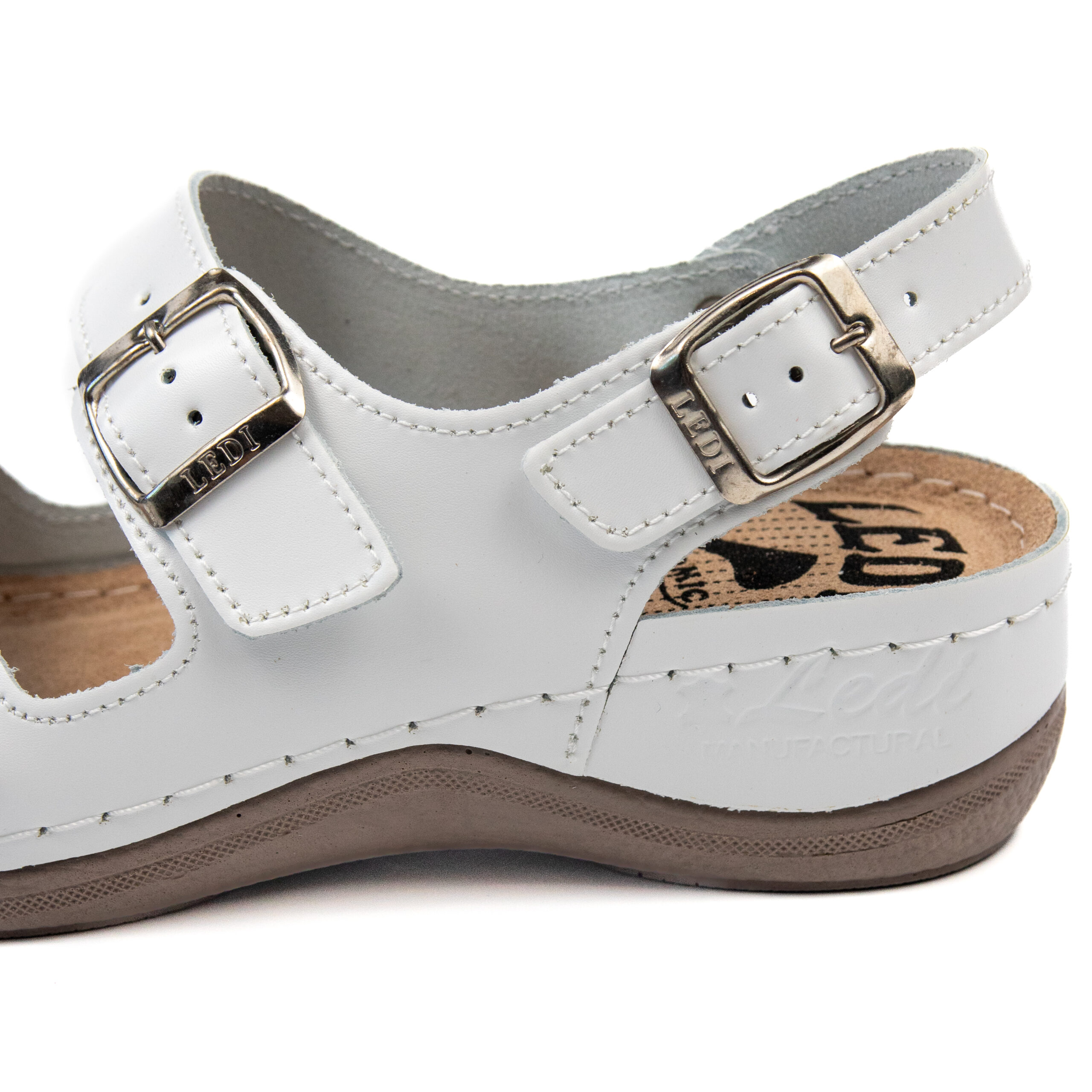 Дамски анатомични сандали в бяло с катарами 406/18 - Image 3