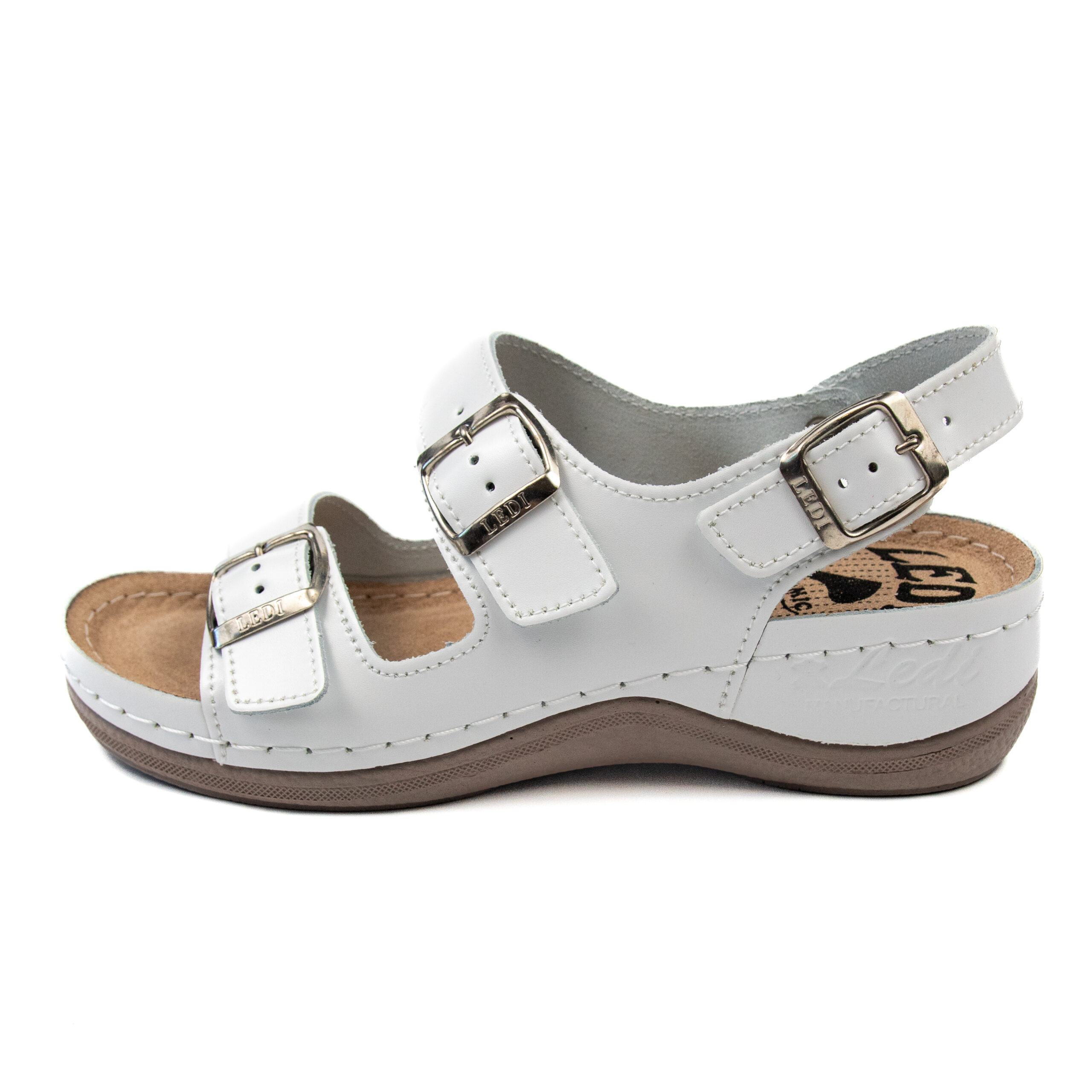 Дамски анатомични сандали в бяло с катарами 406/18 - Image 2