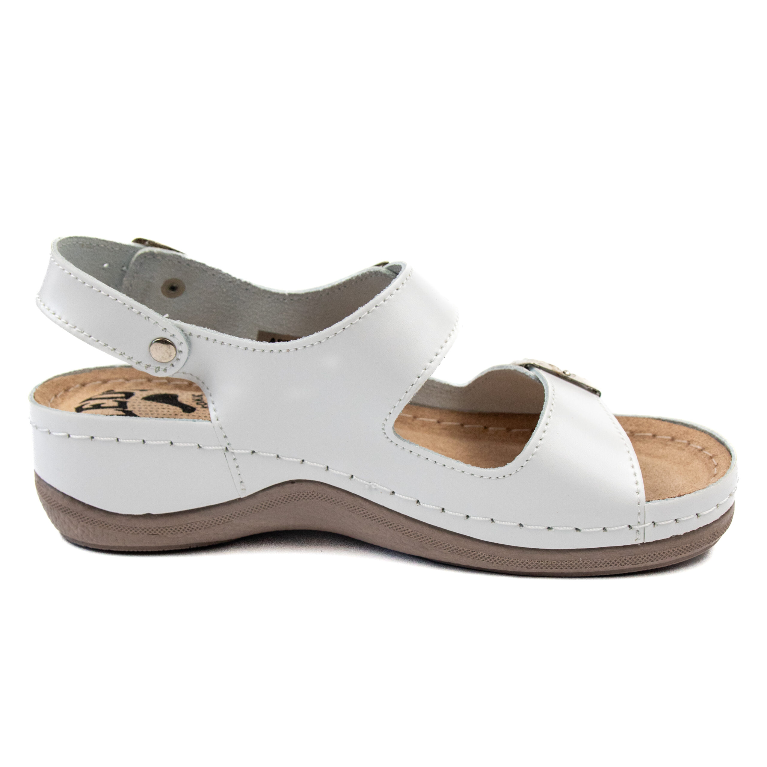 Дамски анатомични сандали в бяло с катарами 406/18 - Image 4