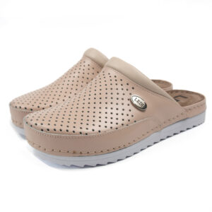 Дамско анатомично сабо в бежово-розов цвят 211/B24