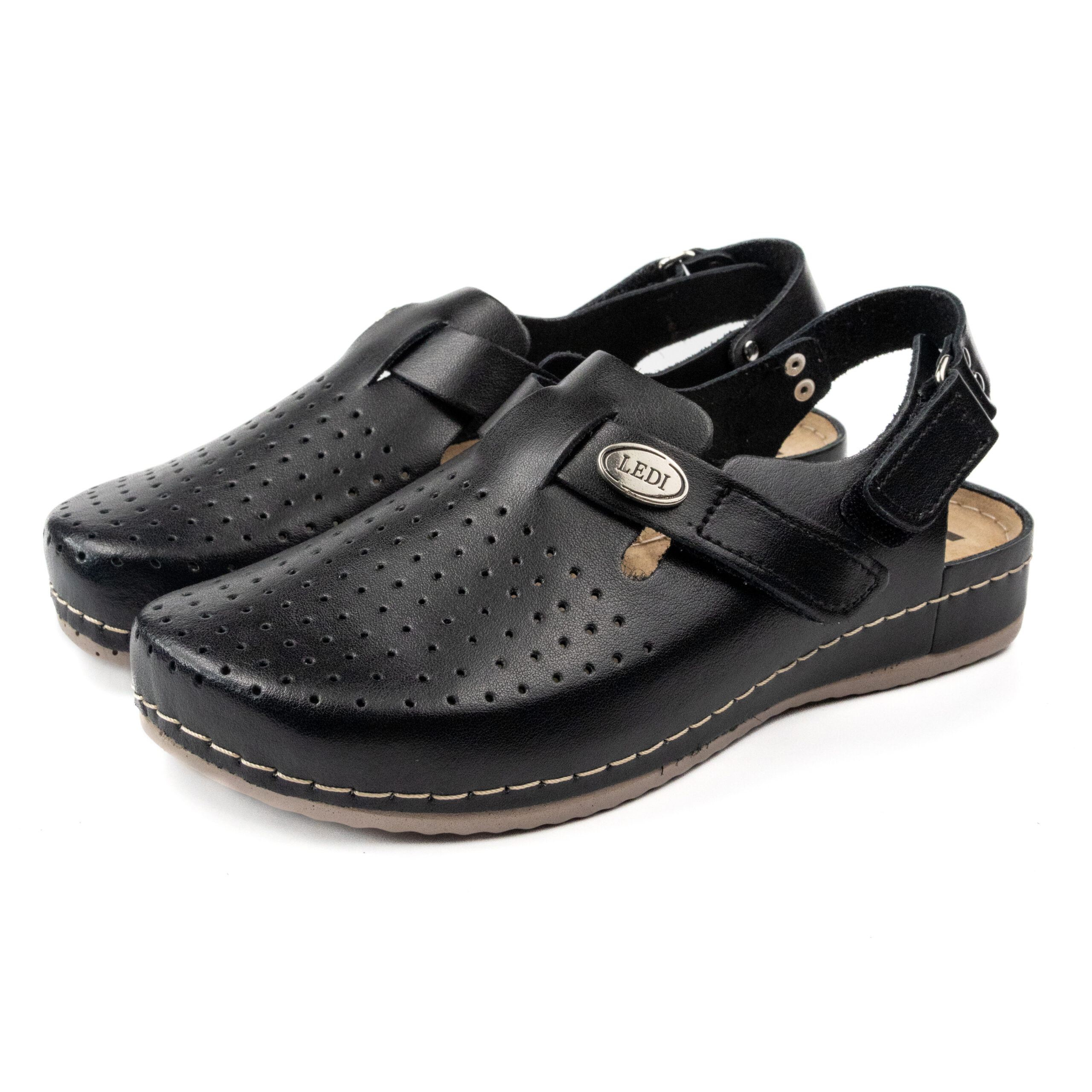 черни анатомични дамски сандали