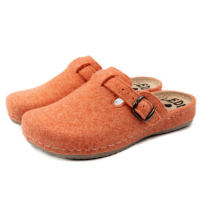 Дамски филцови сабо пантофи LEDI – анатомично и леко, цвят кайсия 716/KAJSIJA